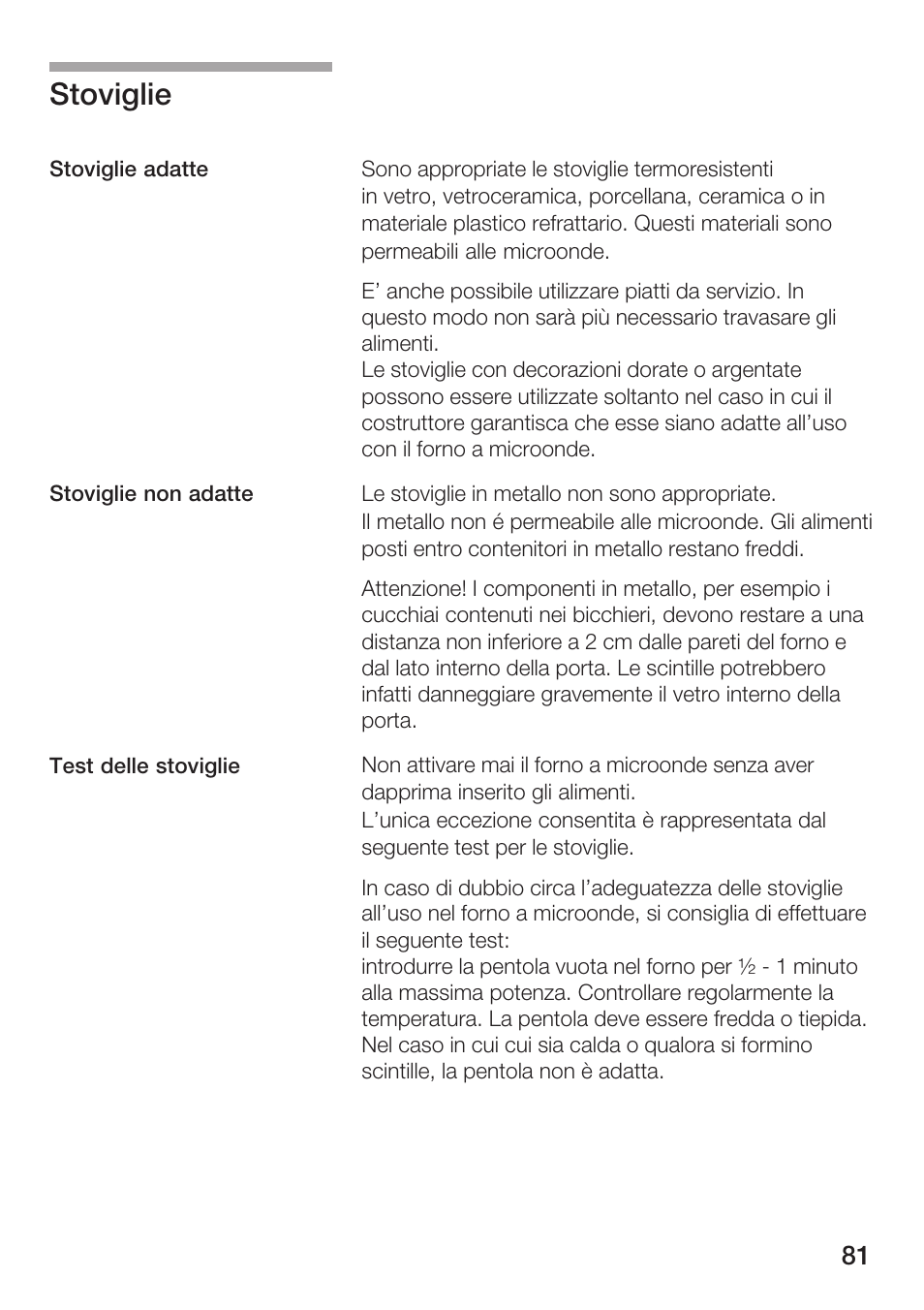 Stoviglie | Bosch HMT72M420 - weiß Mikrowellengerät User Manual | Page 81 / 120