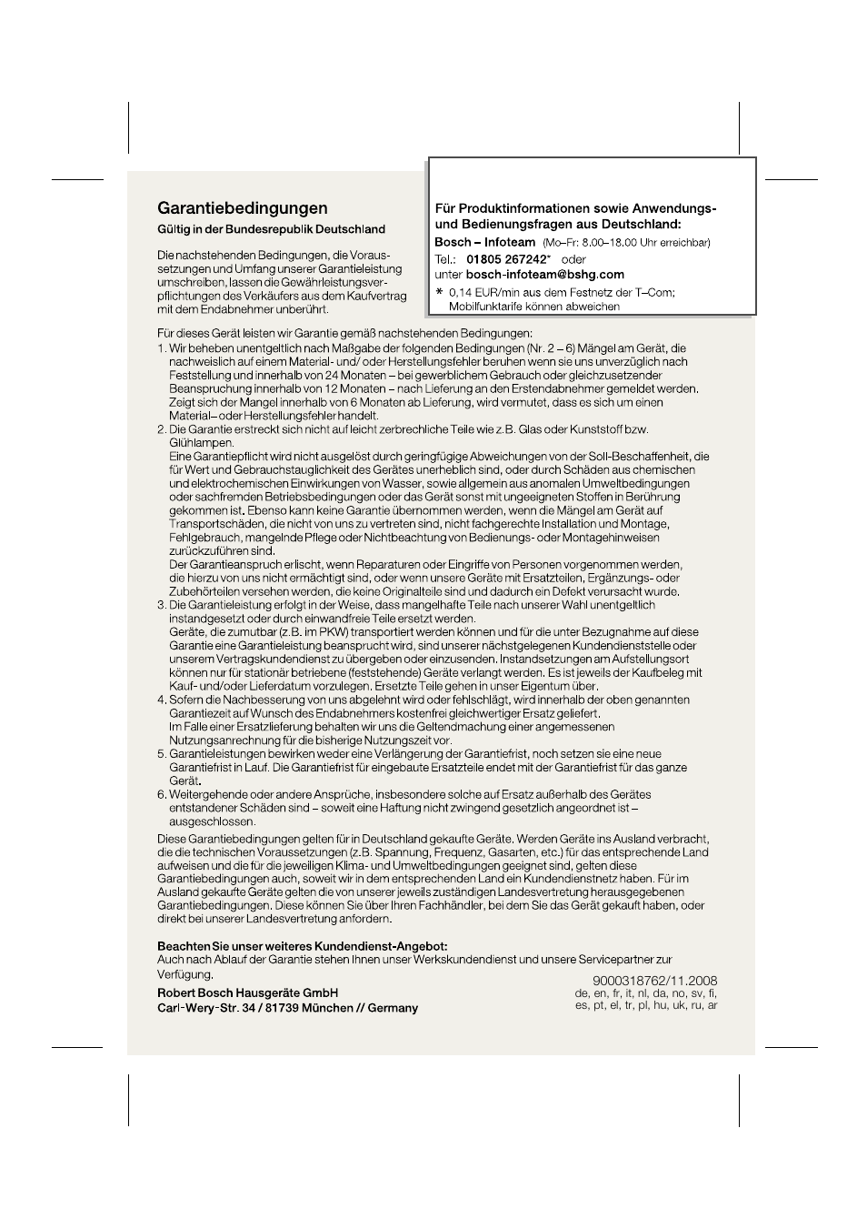 Bosch PHD9760 Profi-Haartrockner ProSalon User Manual | Page 46 / 46