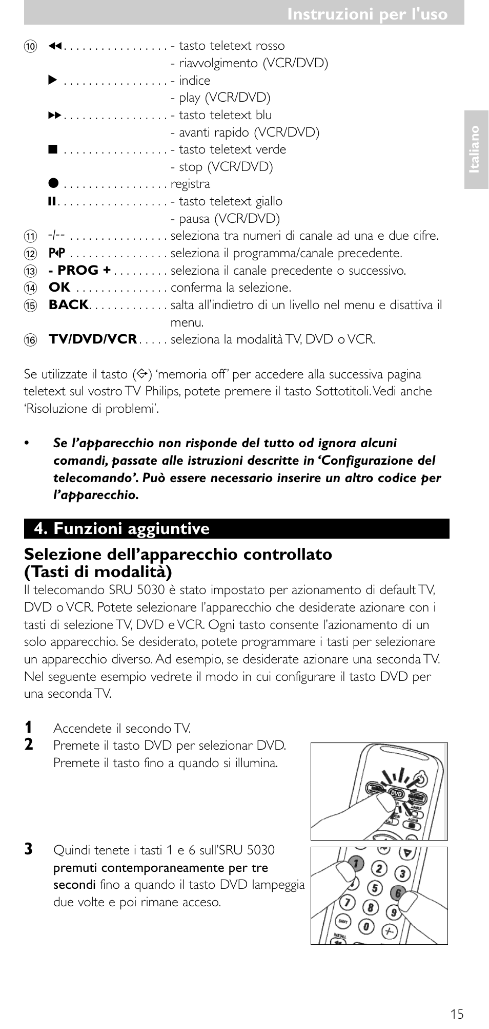 Instruzioni per l'uso | Philips SRU5030 User Manual | Page 14 / 83