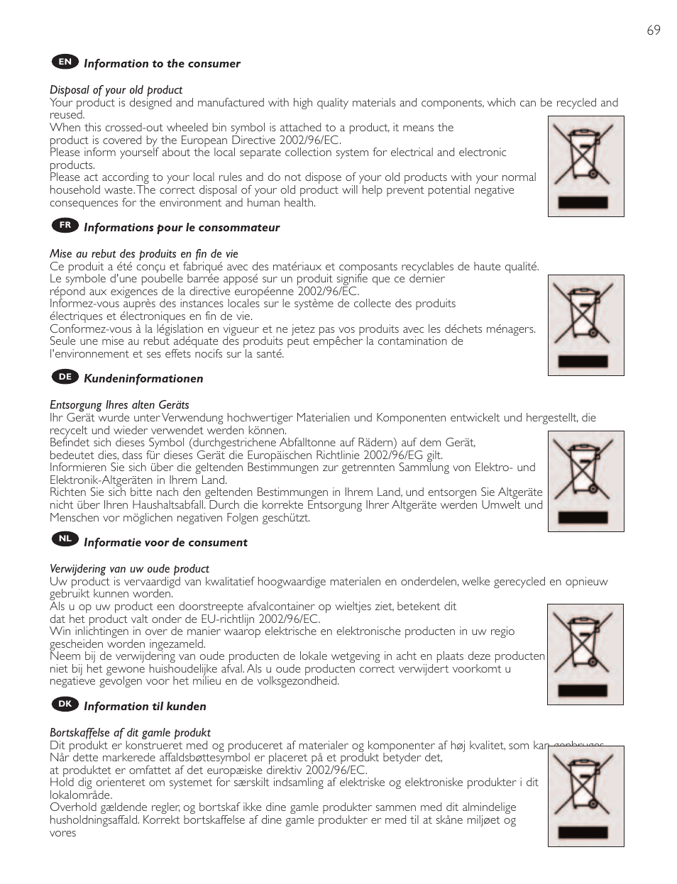 Philips SRU1018 User Manual | Page 69 / 72