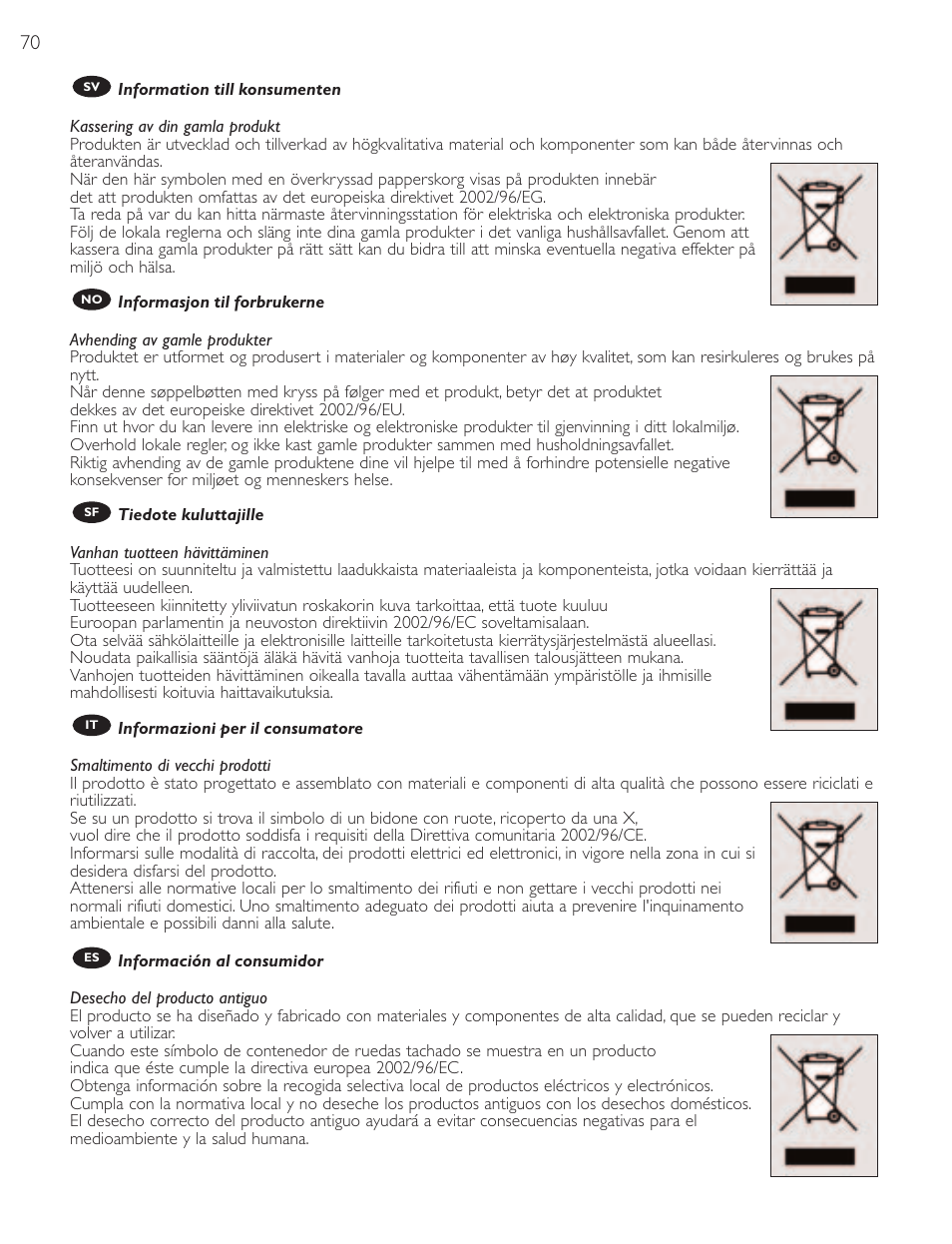Philips SRU1018 User Manual | Page 70 / 72