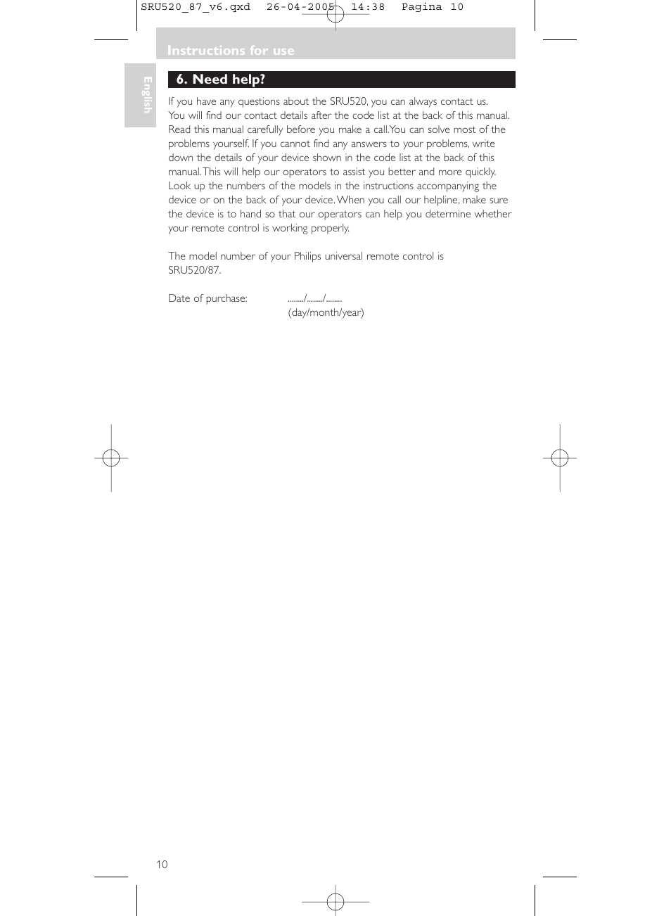 Philips SRU520 User Manual | Page 10 / 76
