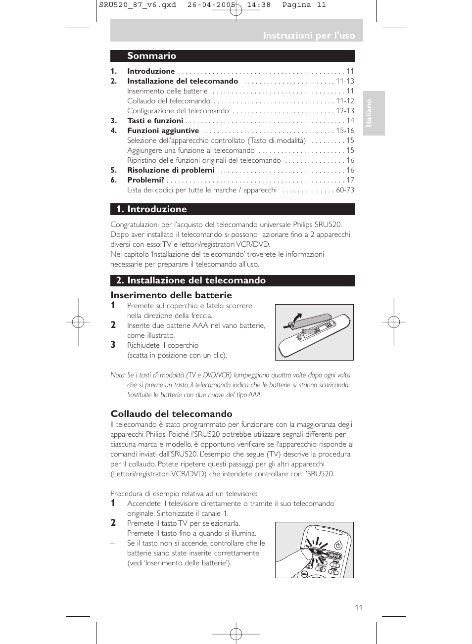 Philips SRU520 User Manual | Page 11 / 76