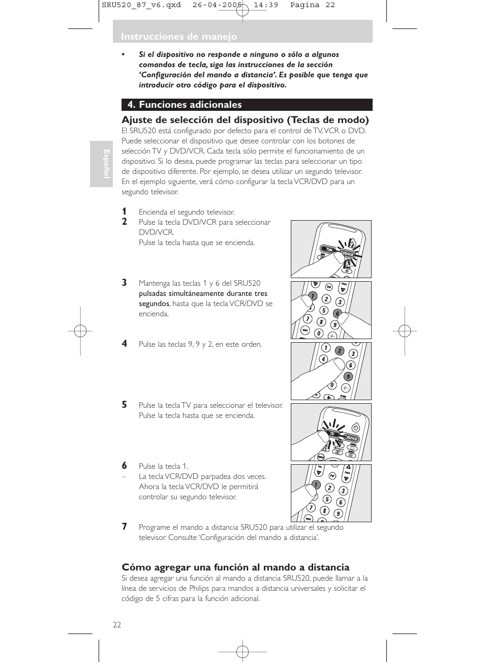 Philips SRU520 User Manual | Page 22 / 76