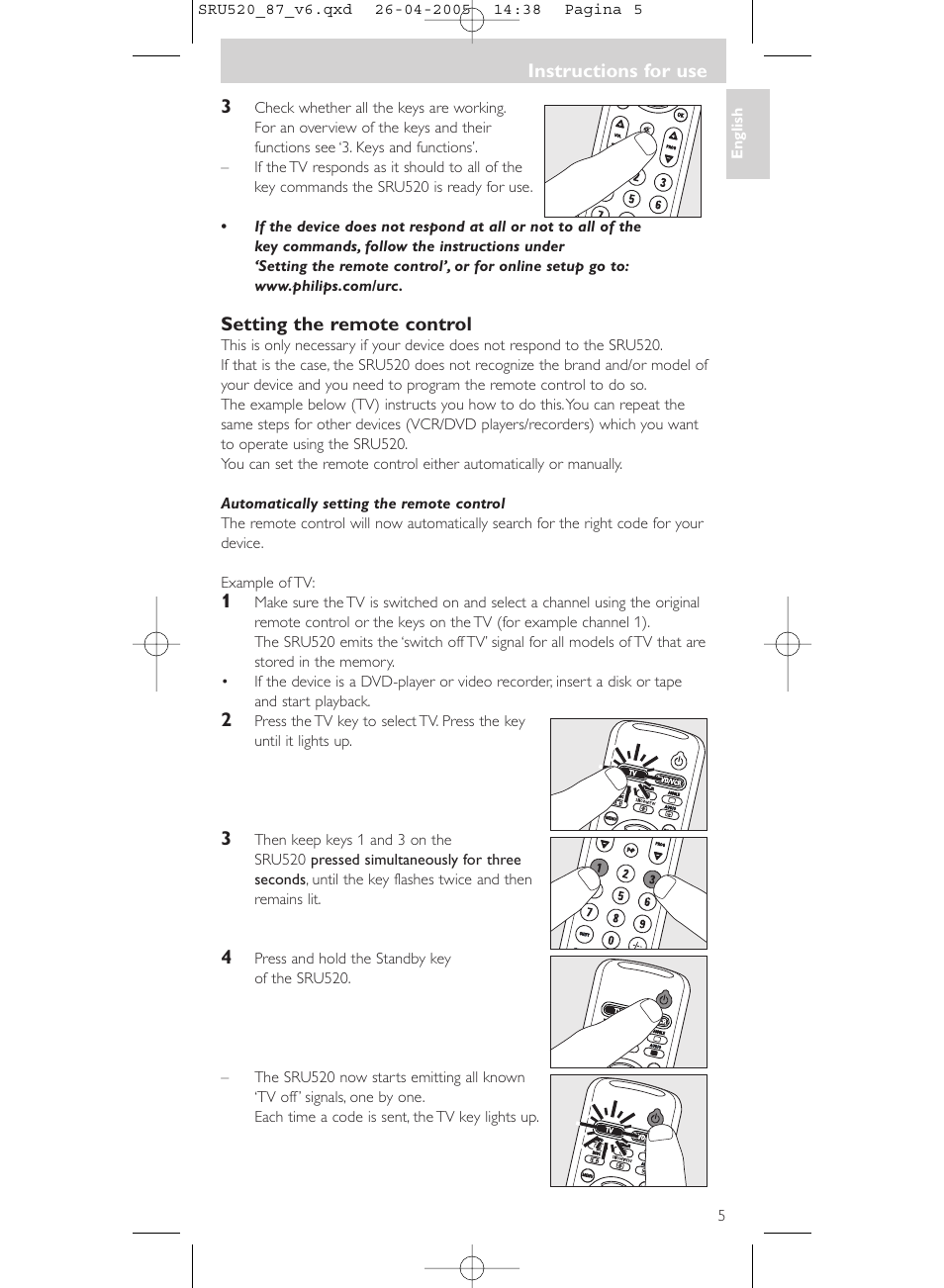 Philips SRU520 User Manual | Page 5 / 76