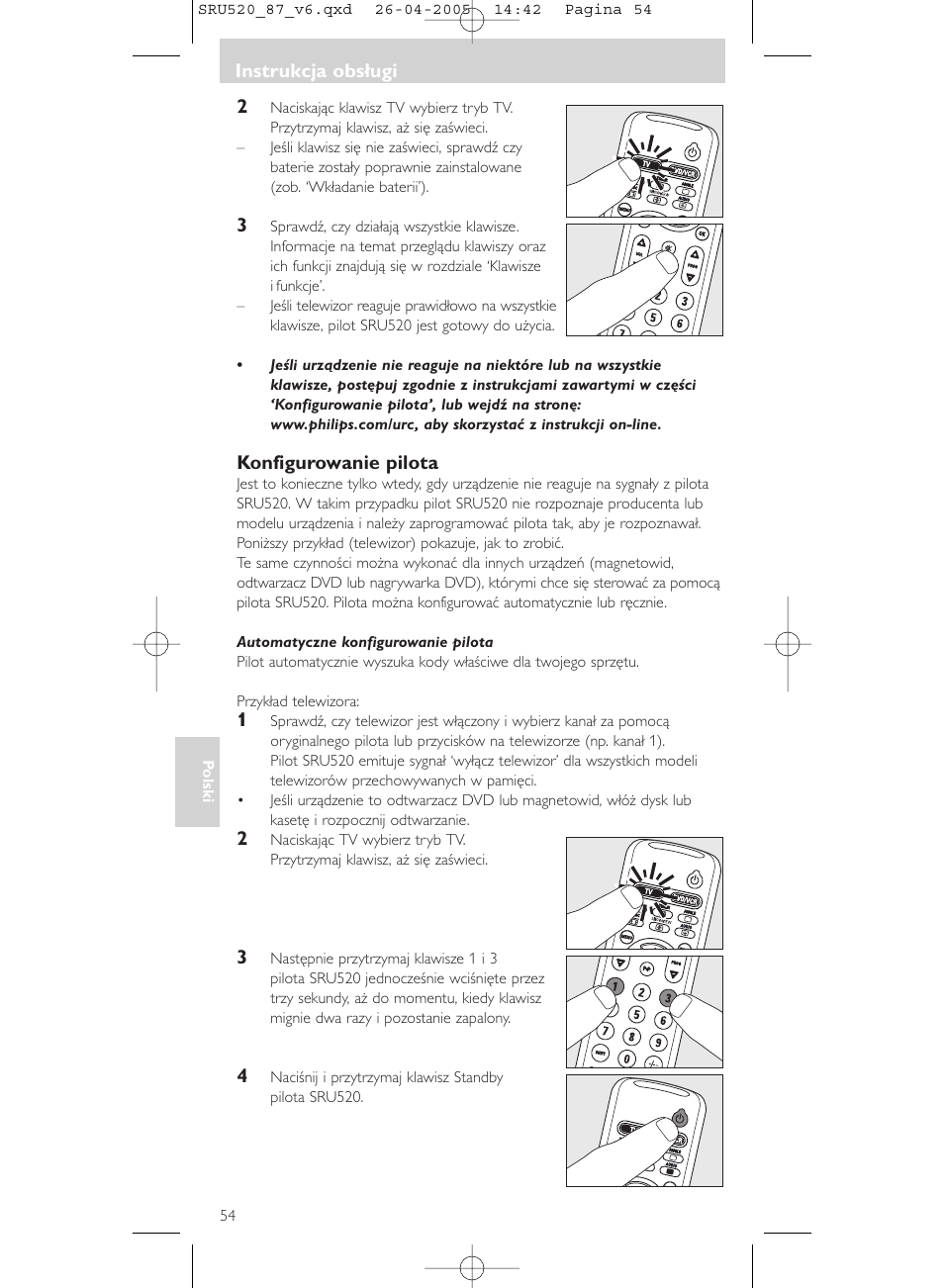 Philips SRU520 User Manual | Page 54 / 76