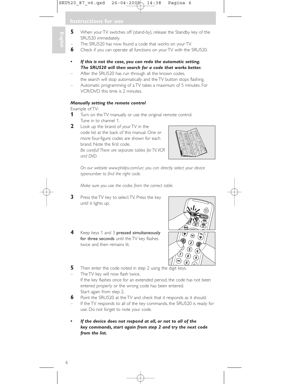 Philips SRU520 User Manual | Page 6 / 76