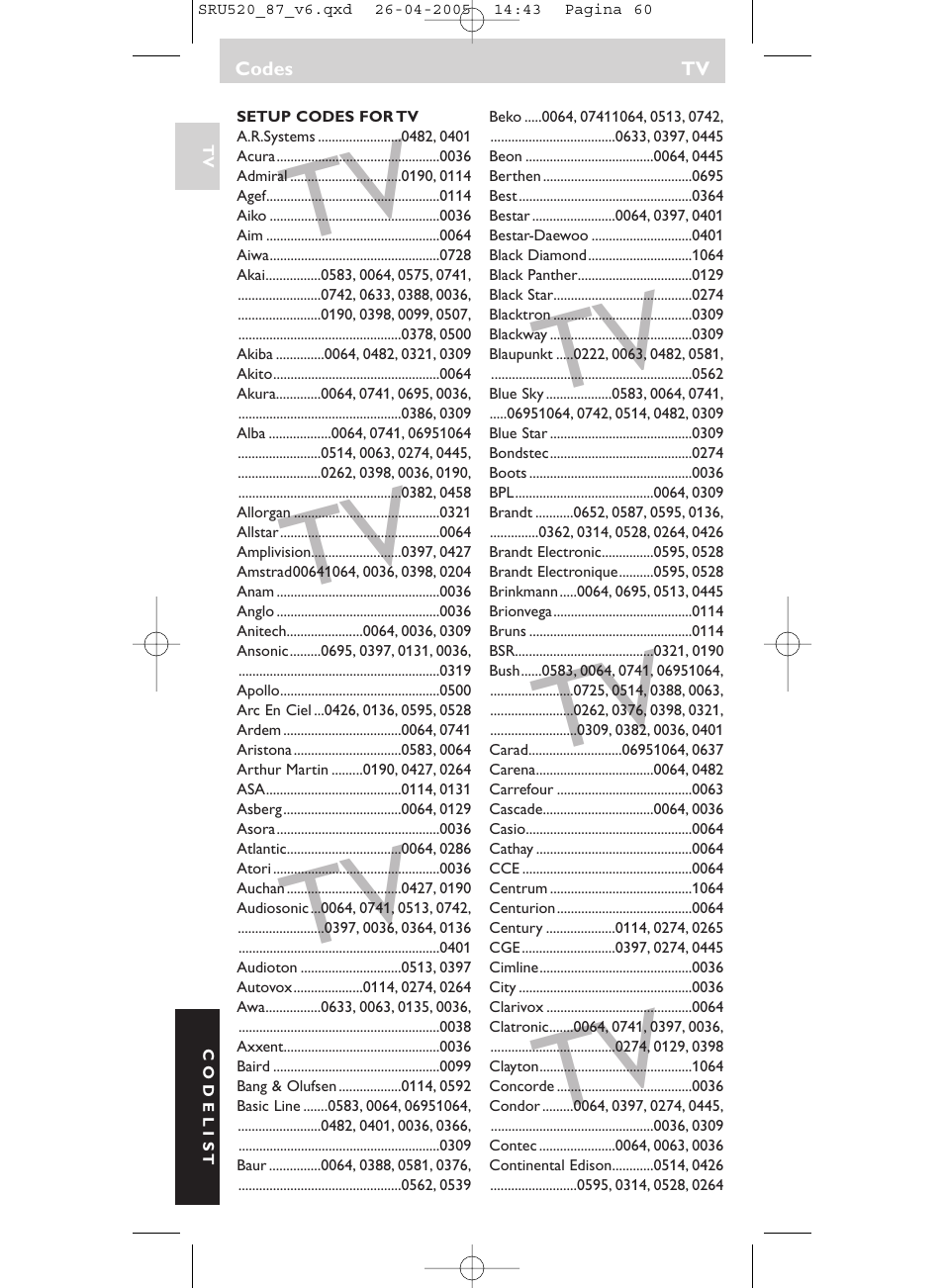 Philips SRU520 User Manual | Page 60 / 76
