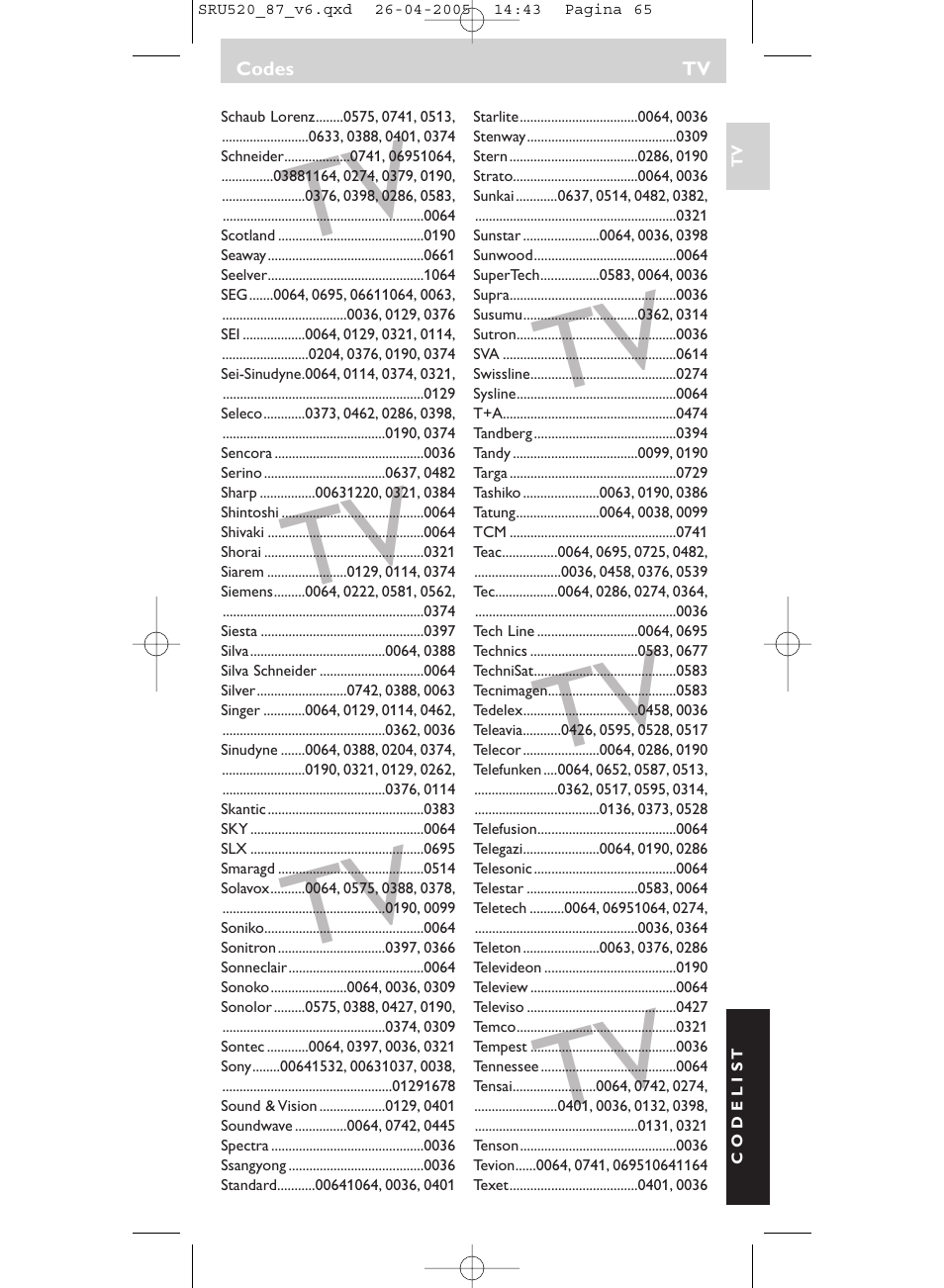 Philips SRU520 User Manual | Page 65 / 76