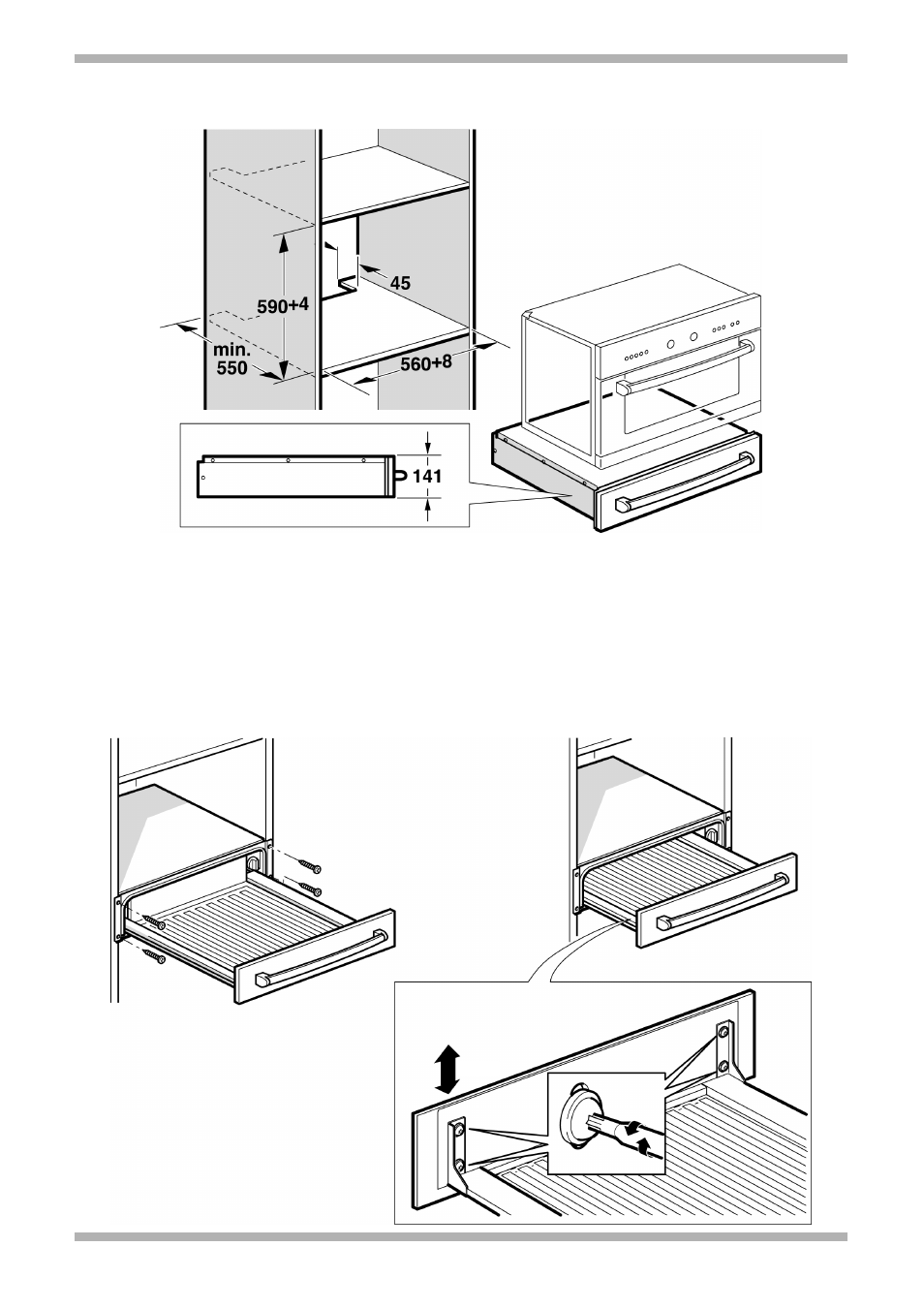 Bosch HSC140P51 Einbau-Wärmeschublade Edelstahl 141 mm hoch User Manual | Page 2 / 5