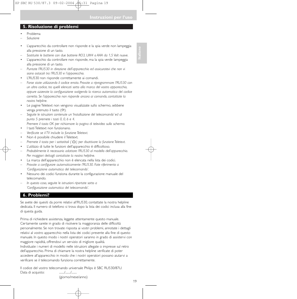 Philips SBCRU530 User Manual | Page 19 / 78