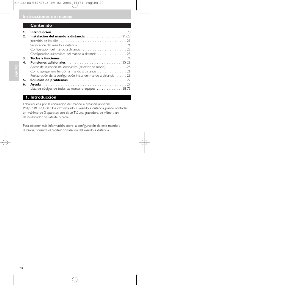 Philips SBCRU530 User Manual | Page 20 / 78