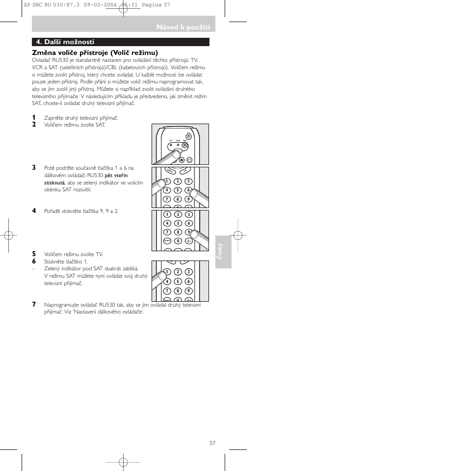 Návod k použití | Philips SBCRU530 User Manual | Page 57 / 78