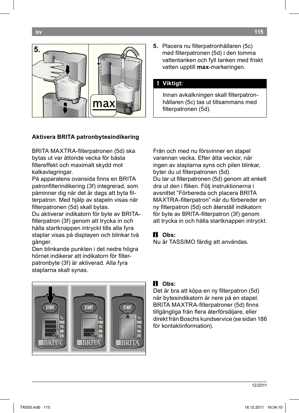 Bosch TASSIMO Multi-Getränke-Automat T55 TAS5544 linen white weiß User Manual | Page 117 / 190