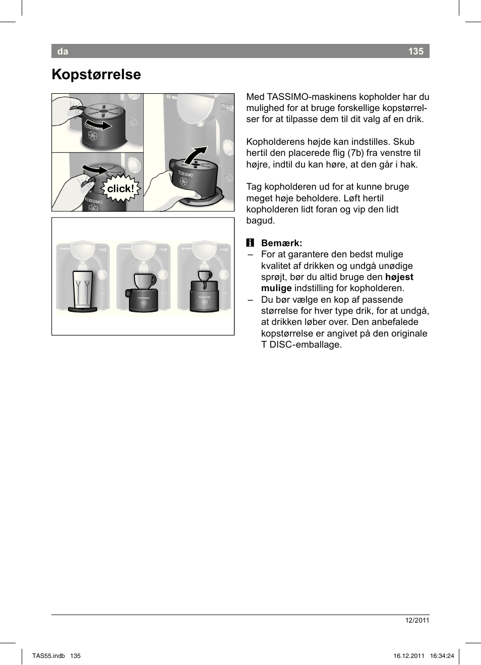 Kopstørrelse | Bosch TASSIMO Multi-Getränke-Automat T55 TAS5544 linen white weiß User Manual | Page 137 / 190
