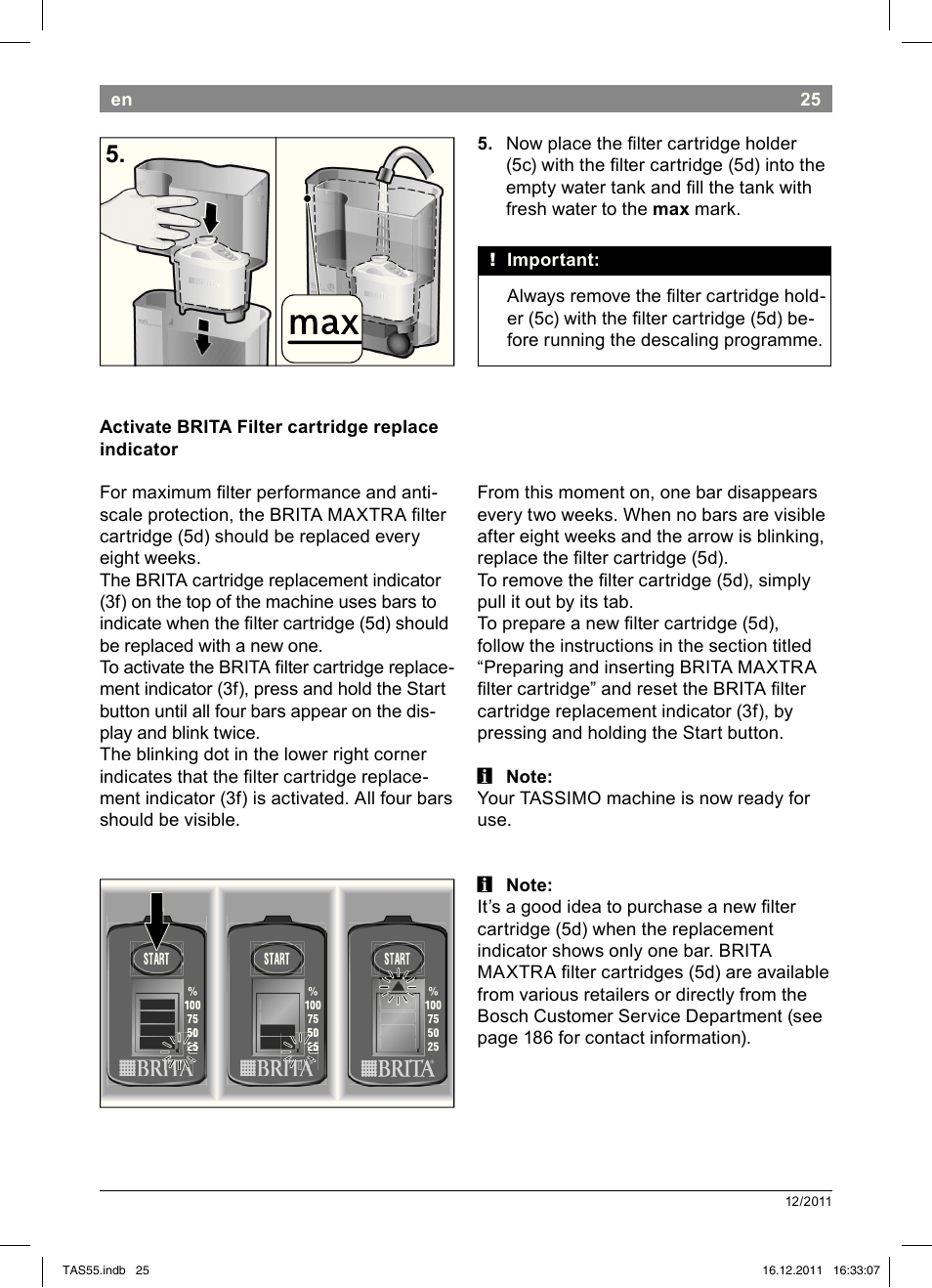 Bosch TASSIMO Multi-Getränke-Automat T55 TAS5544 linen white weiß User Manual | Page 27 / 190