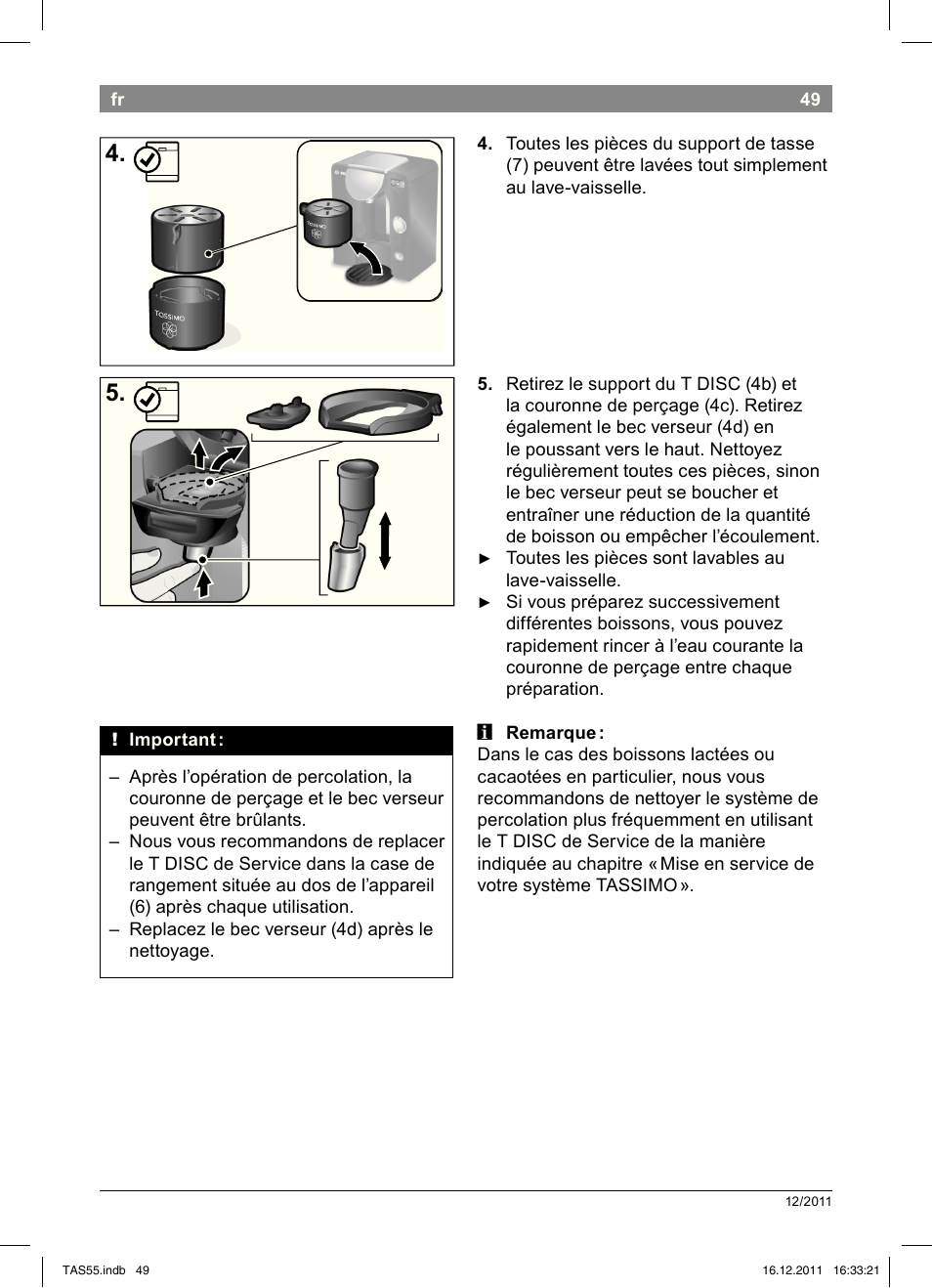 Bosch TASSIMO Multi-Getränke-Automat T55 TAS5544 linen white weiß User Manual | Page 51 / 190
