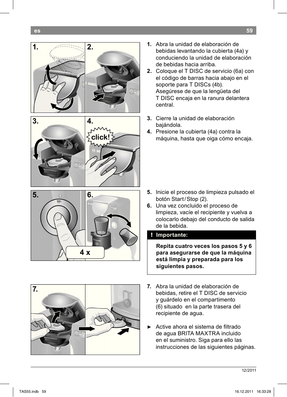 Bosch TASSIMO Multi-Getränke-Automat T55 TAS5544 linen white weiß User Manual | Page 61 / 190
