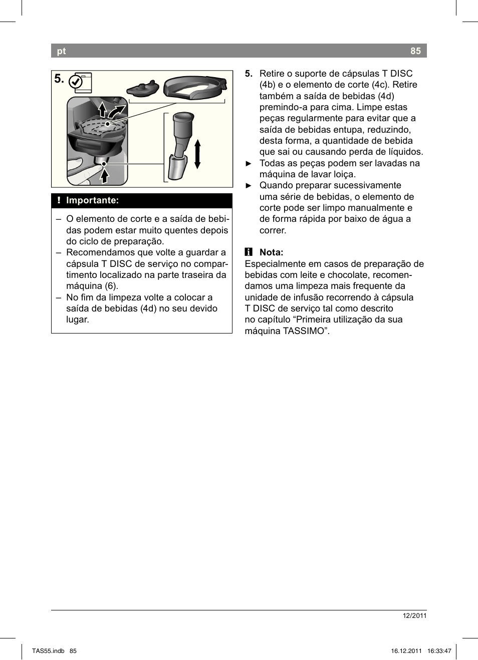 Bosch TASSIMO Multi-Getränke-Automat T55 TAS5544 linen white weiß User Manual | Page 87 / 190