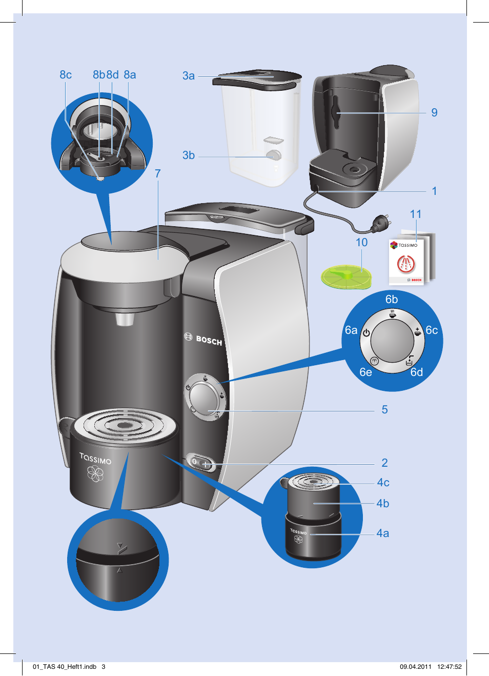 Bosch Multigetränkesystem TAS4011 Silk Silver anthrazit User Manual | Page 3 / 154