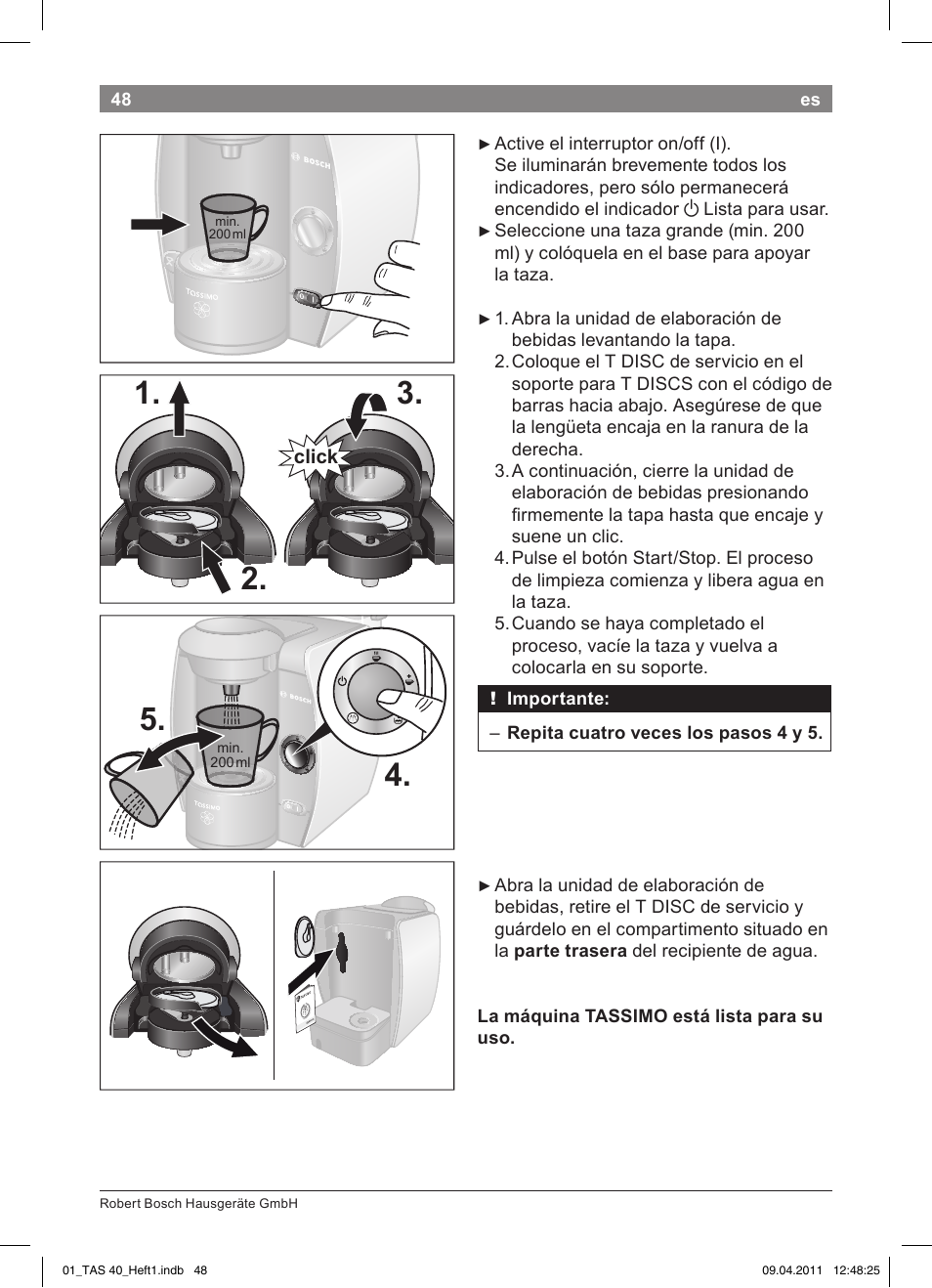 Bosch Multigetränkesystem TAS4011 Silk Silver anthrazit User Manual | Page 50 / 154