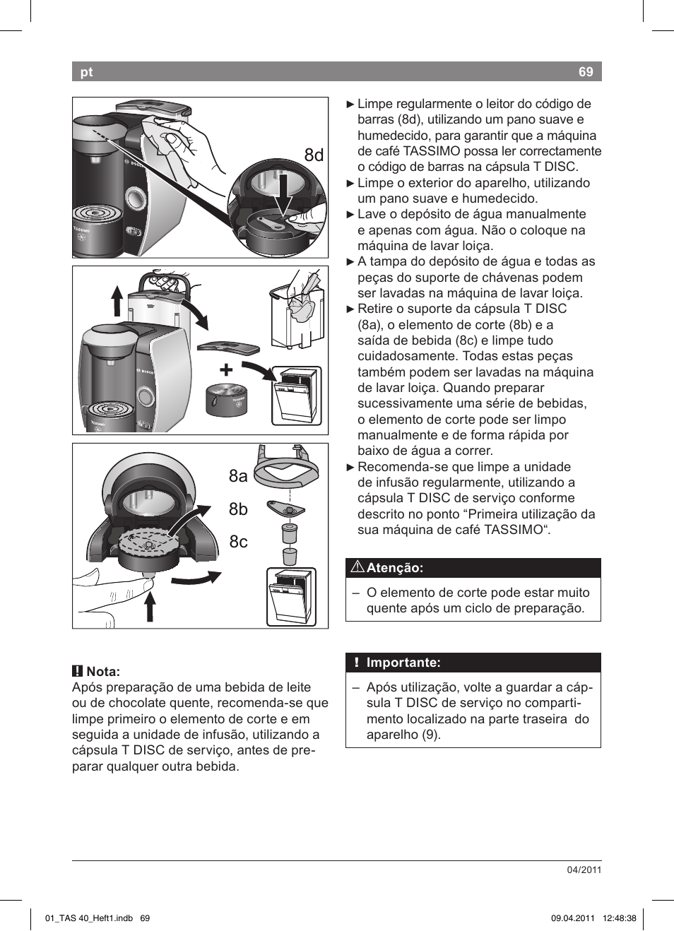 8a 8b 8c | Bosch Multigetränkesystem TAS4011 Silk Silver anthrazit User Manual | Page 71 / 154