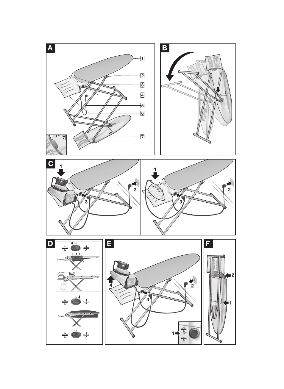 Bosch TDN1010N anthrazit silber Aktiv-Bügeltisch HomeProfessional User Manual | Page 2 / 61