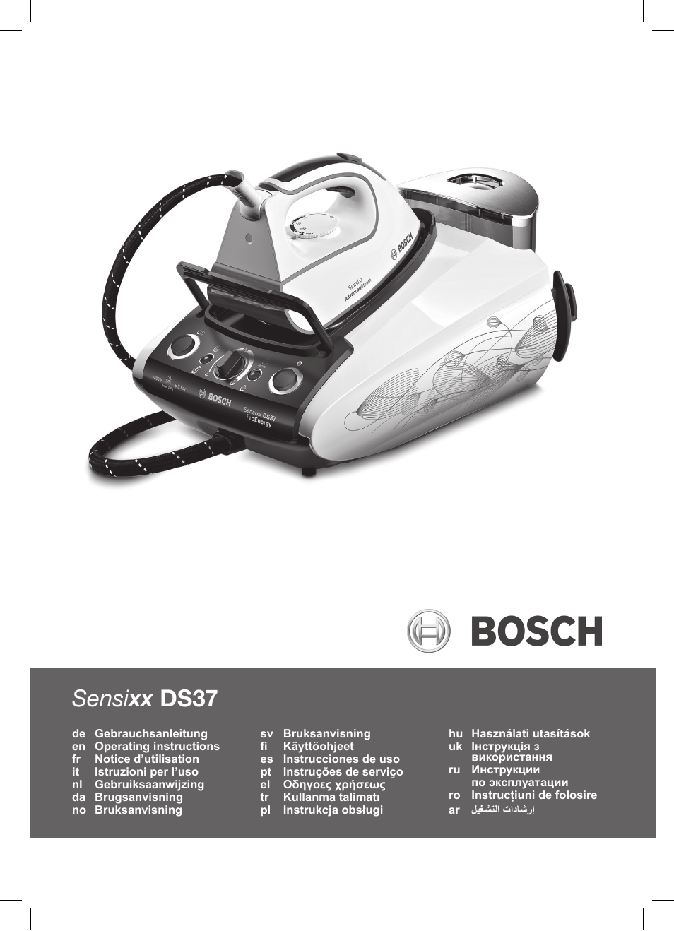 Bosch TDS372410E weiß grün Dampfstation Sensixx DS37 ProEnergy User Manual | 160 pages