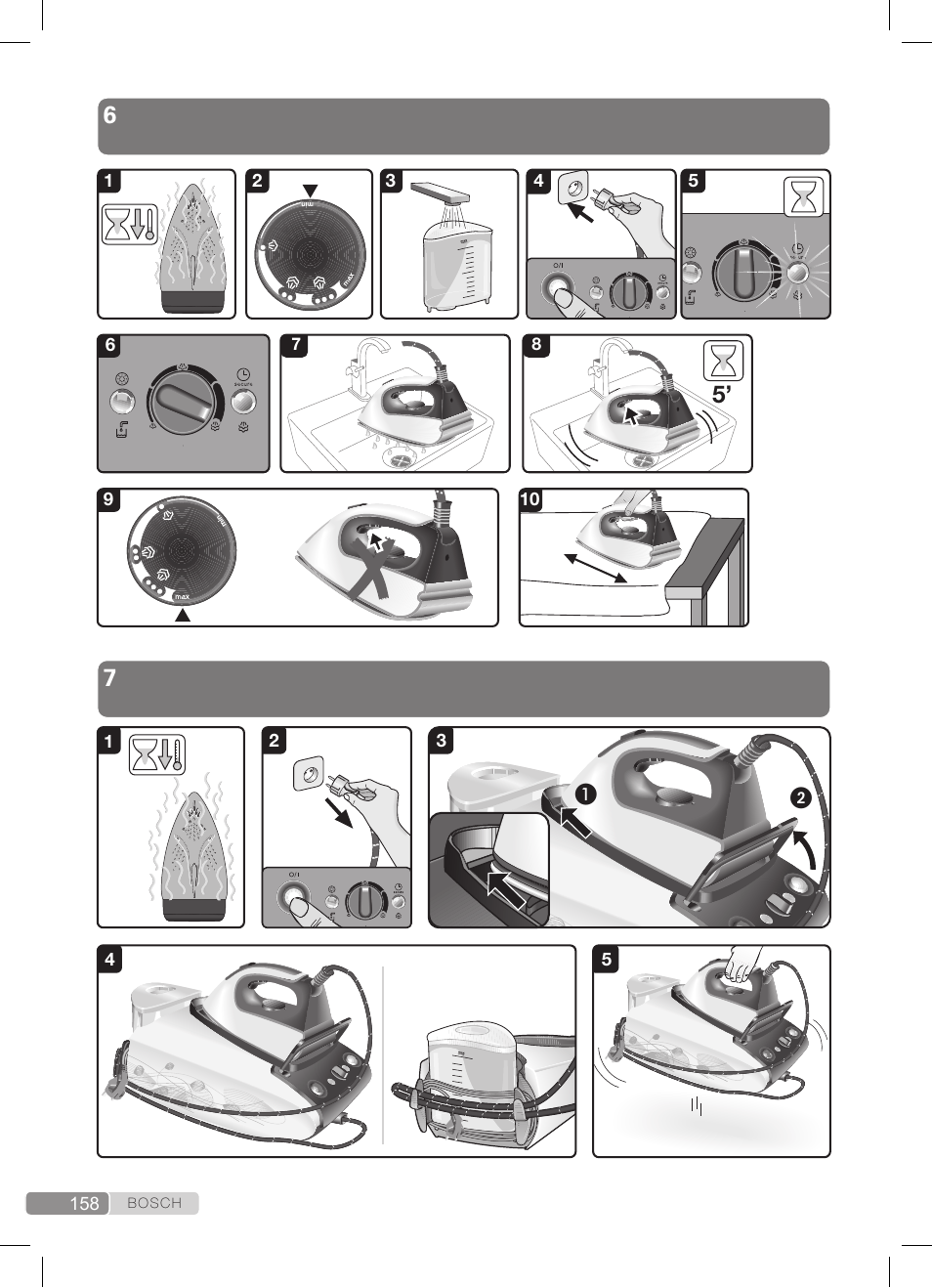 5õ 6 7 | Bosch TDS372410E weiß grün Dampfstation Sensixx DS37 ProEnergy User Manual | Page 158 / 160