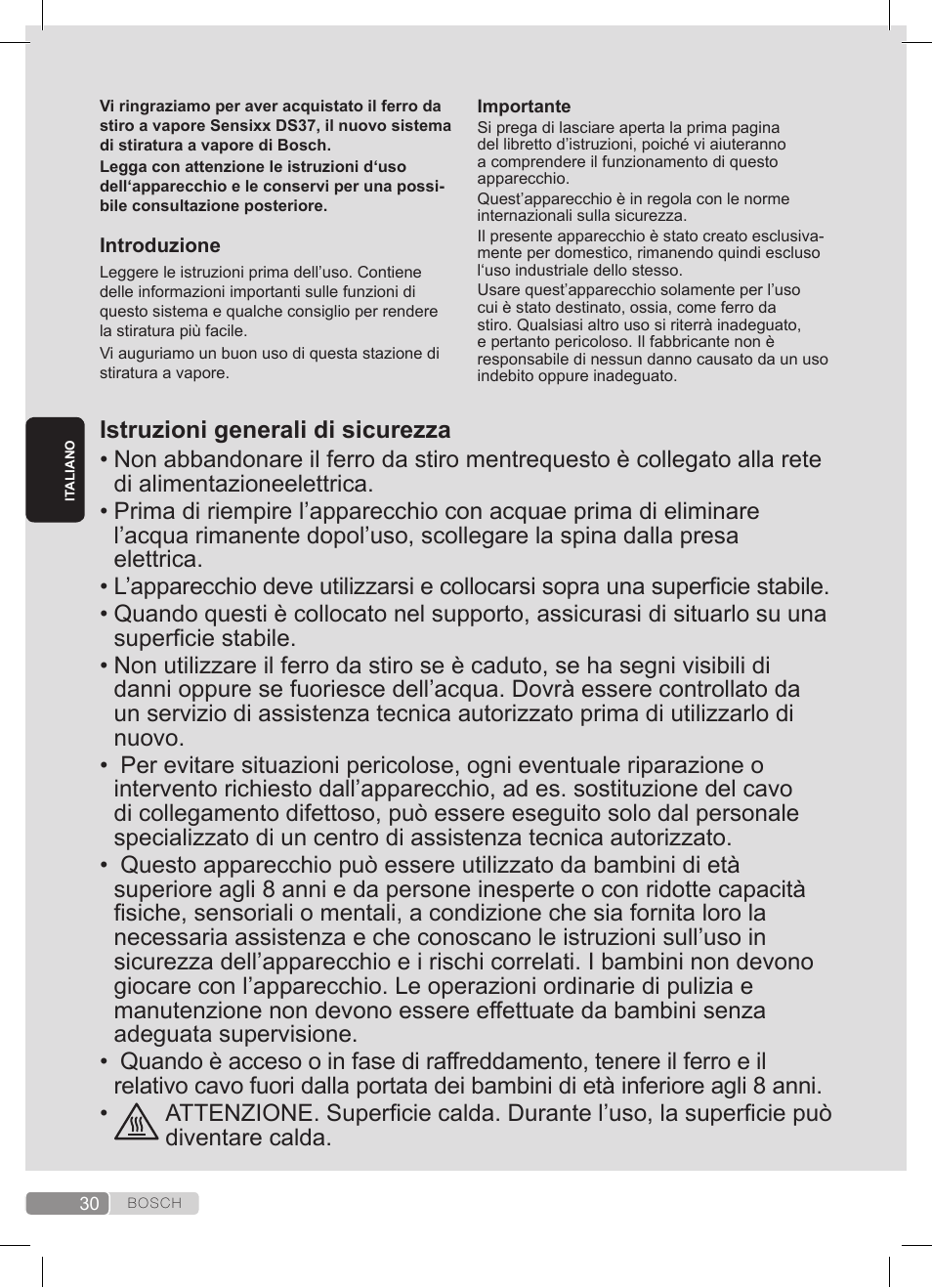 Bosch TDS372410E weiß grün Dampfstation Sensixx DS37 ProEnergy User Manual | Page 30 / 160