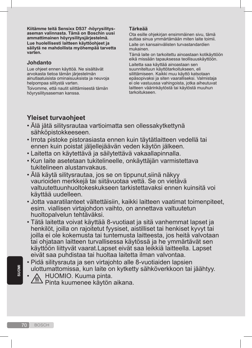 Bosch TDS372410E weiß grün Dampfstation Sensixx DS37 ProEnergy User Manual | Page 70 / 160