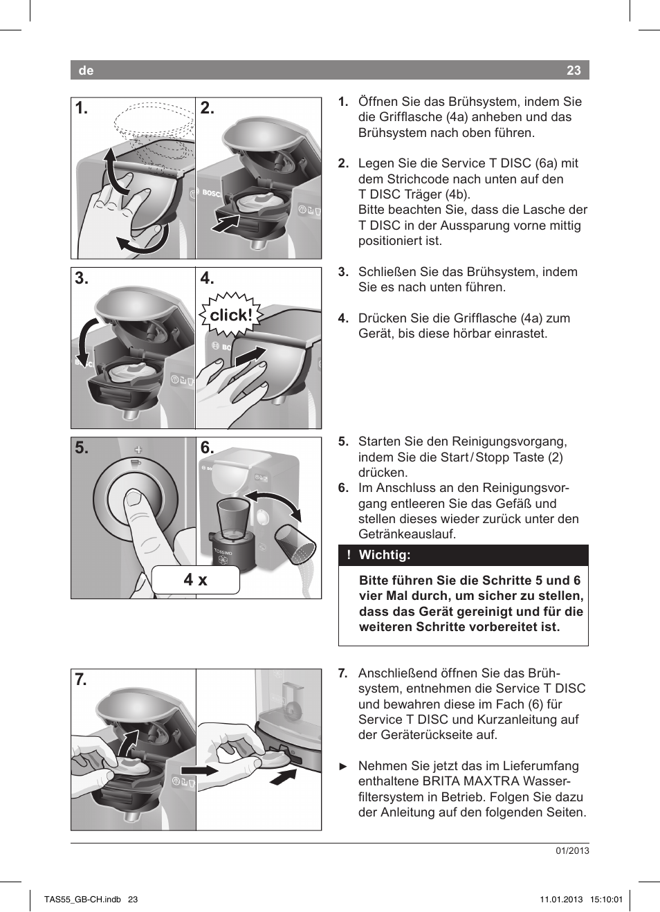 Bosch TASSIMO Multi-Getränke-Automat T55 TAS5542 opal black schwarz User Manual | Page 21 / 74