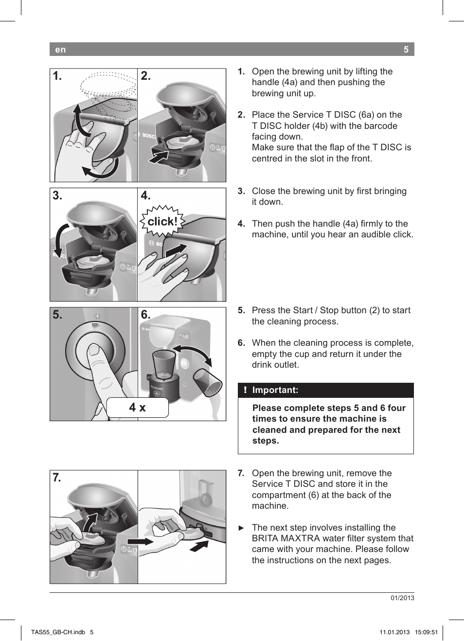 Bosch TASSIMO Multi-Getränke-Automat T55 TAS5542 opal black schwarz User Manual | Page 3 / 74