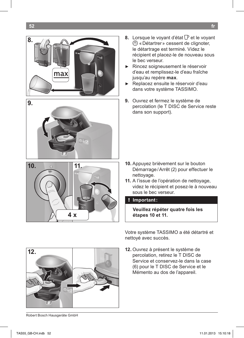 Bosch TASSIMO Multi-Getränke-Automat T55 TAS5542 opal black schwarz User Manual | Page 50 / 74