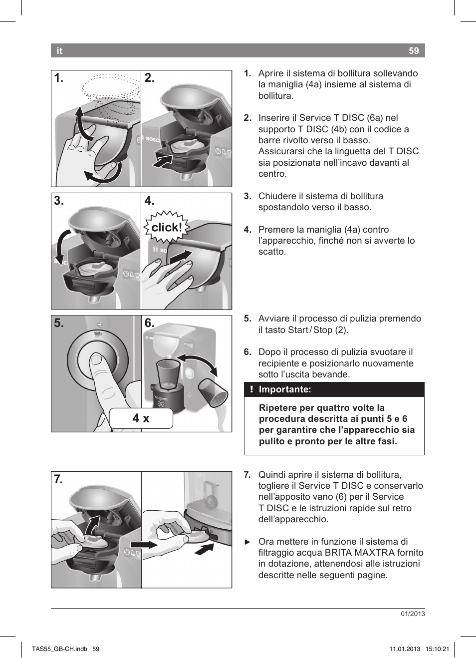 Bosch TASSIMO Multi-Getränke-Automat T55 TAS5542 opal black schwarz User Manual | Page 57 / 74