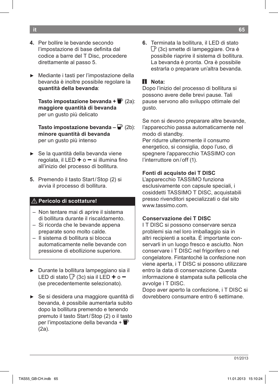 Bosch TASSIMO Multi-Getränke-Automat T55 TAS5542 opal black schwarz User Manual | Page 63 / 74