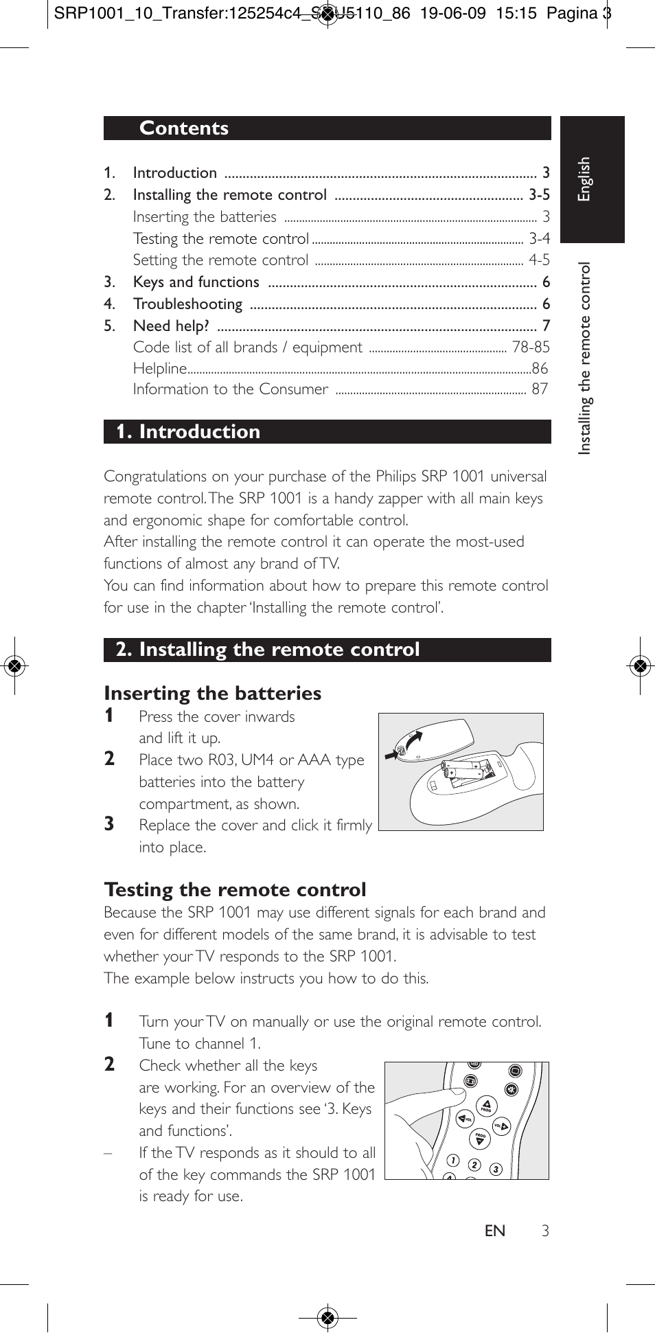 Philips SRP1001 User Manual | Page 3 / 96