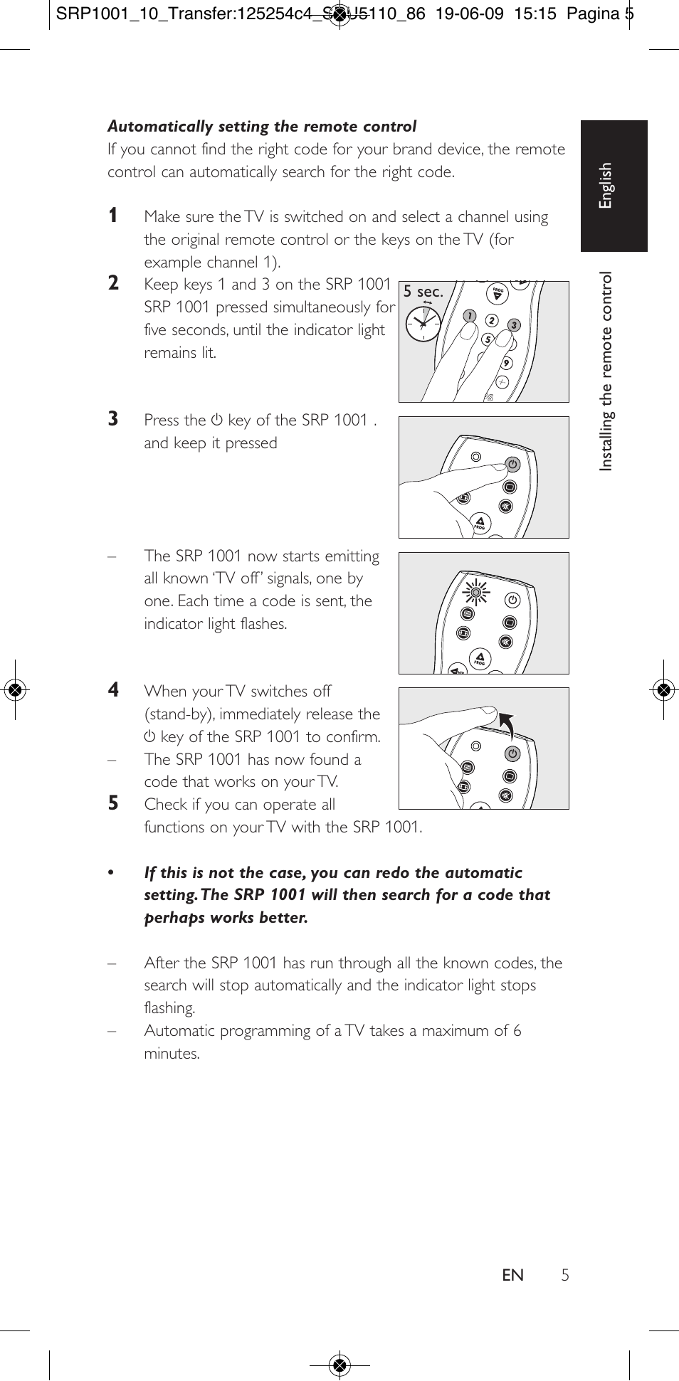 Philips SRP1001 User Manual | Page 5 / 96