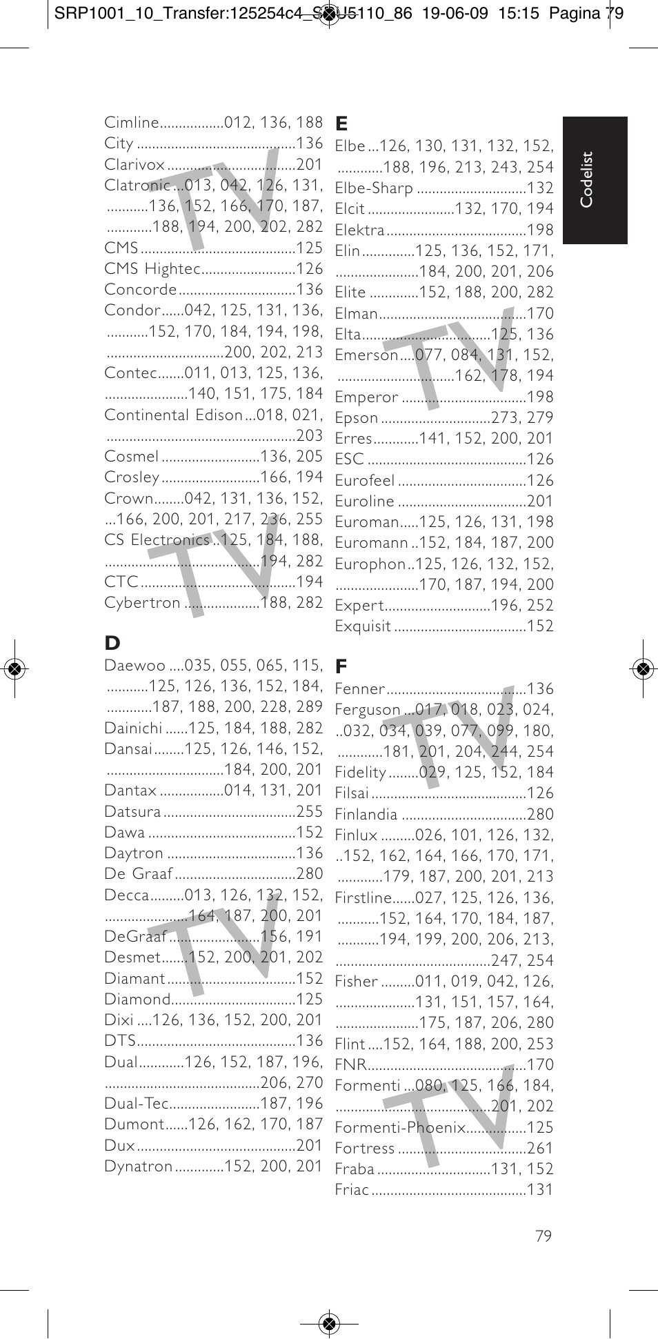 Philips SRP1001 User Manual | Page 79 / 96