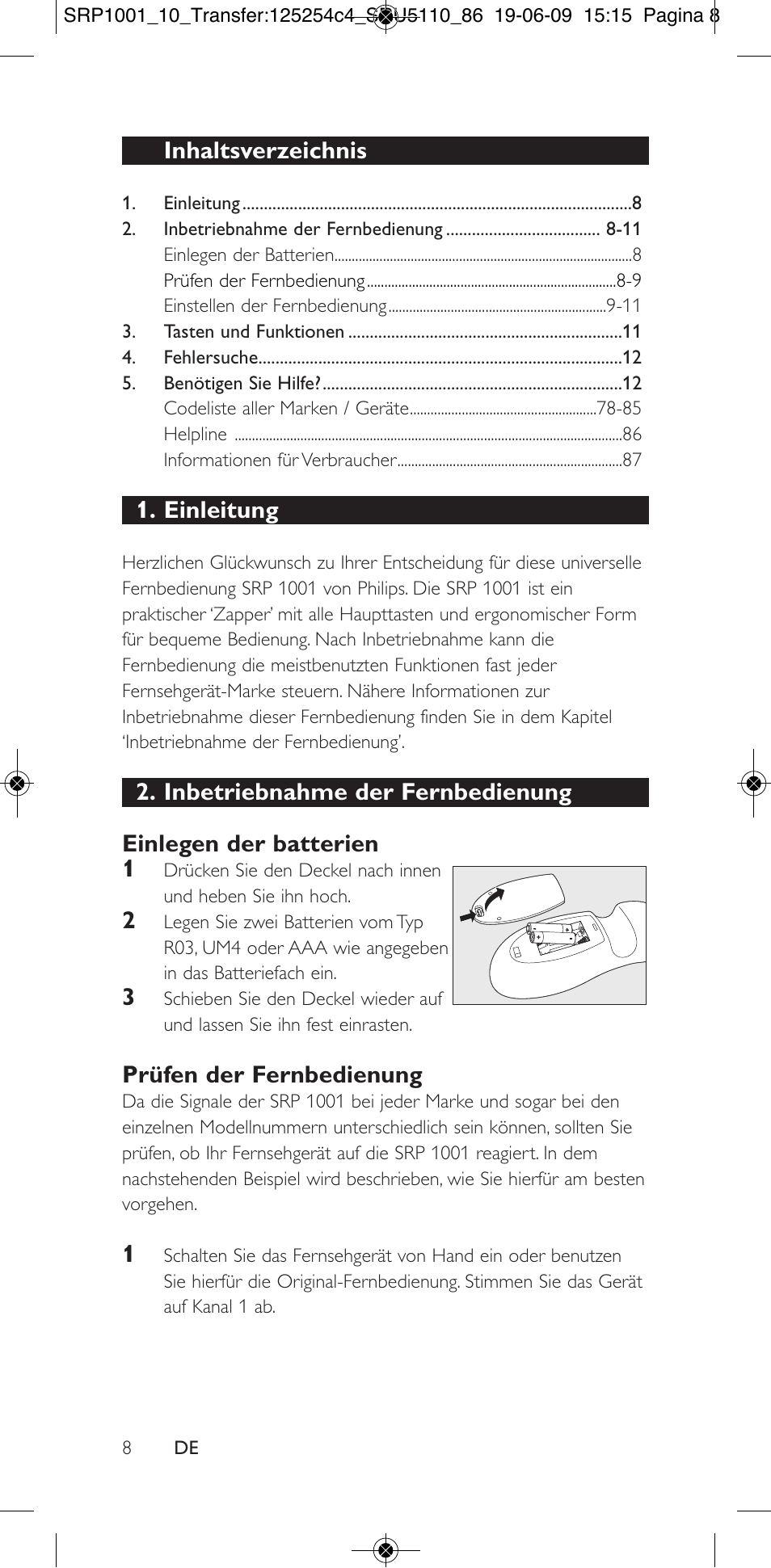 Philips SRP1001 User Manual | Page 8 / 96