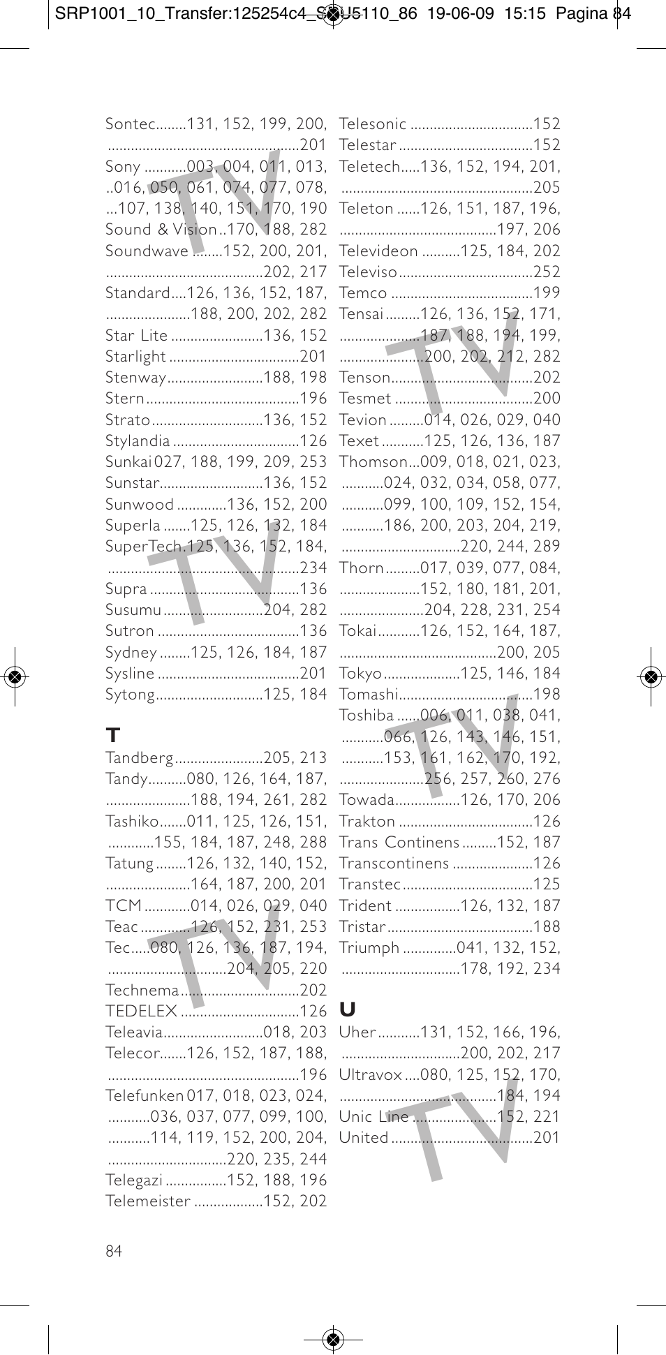 Philips SRP1001 User Manual | Page 84 / 96