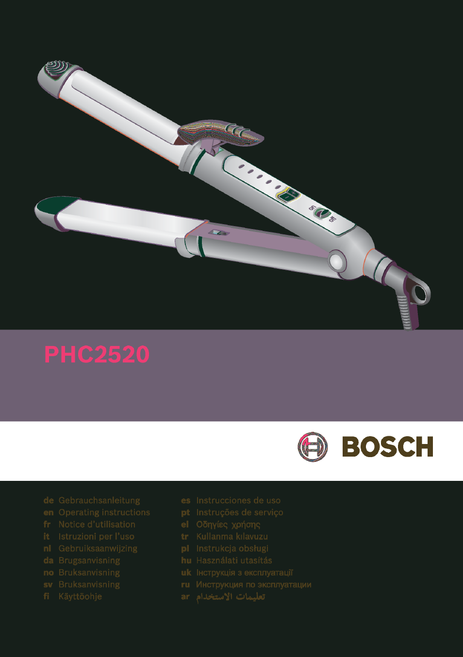 Bosch PHC2520 2in1 Styler User Manual | 58 pages