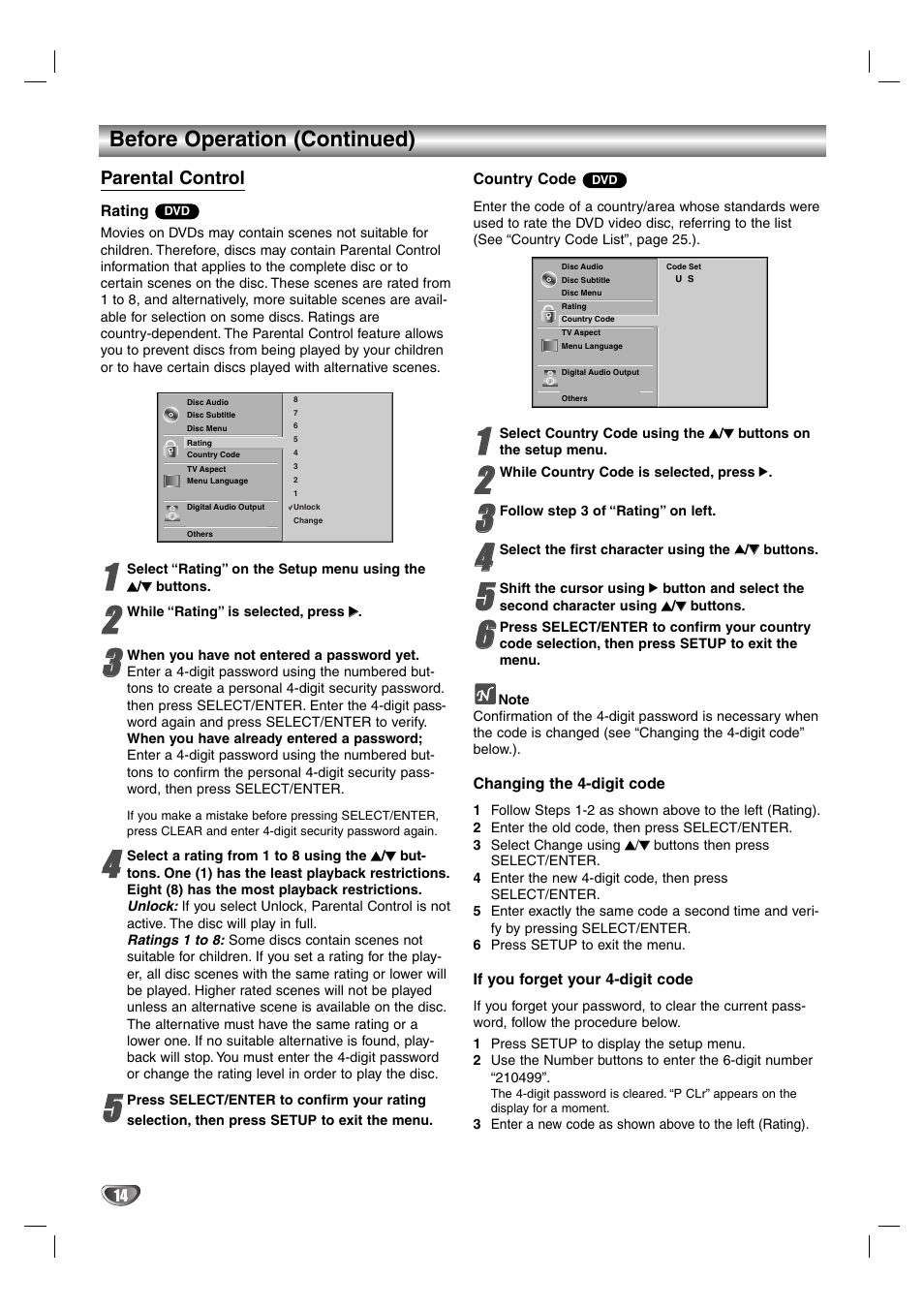 Before operation (continued) | LG DS375 User Manual | Page 40 / 52