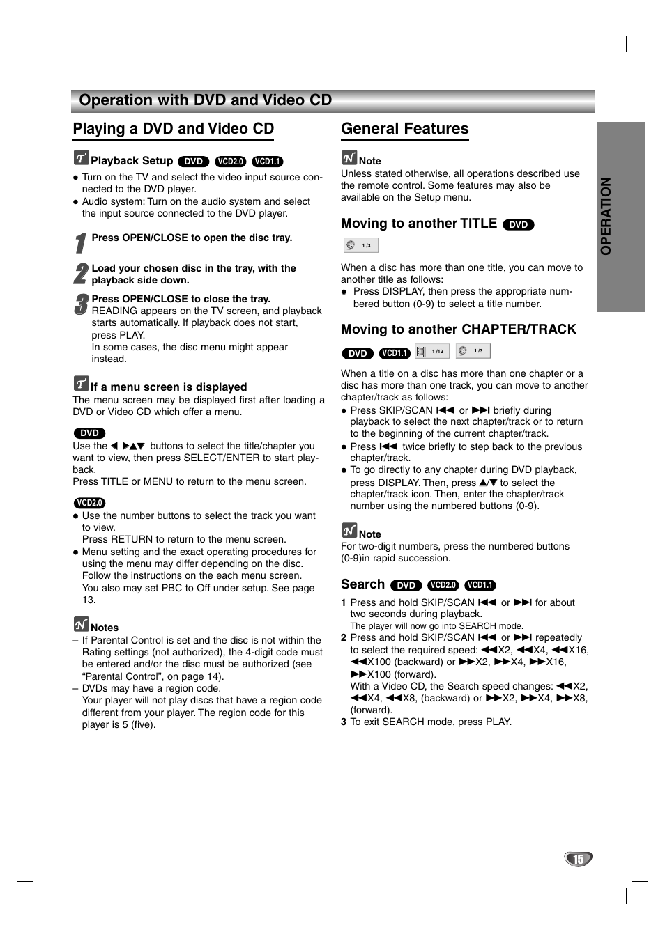 General features | LG DS375 User Manual | Page 41 / 52