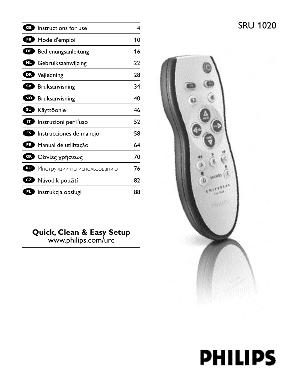 Philips SRU1020 User Manual | 107 pages