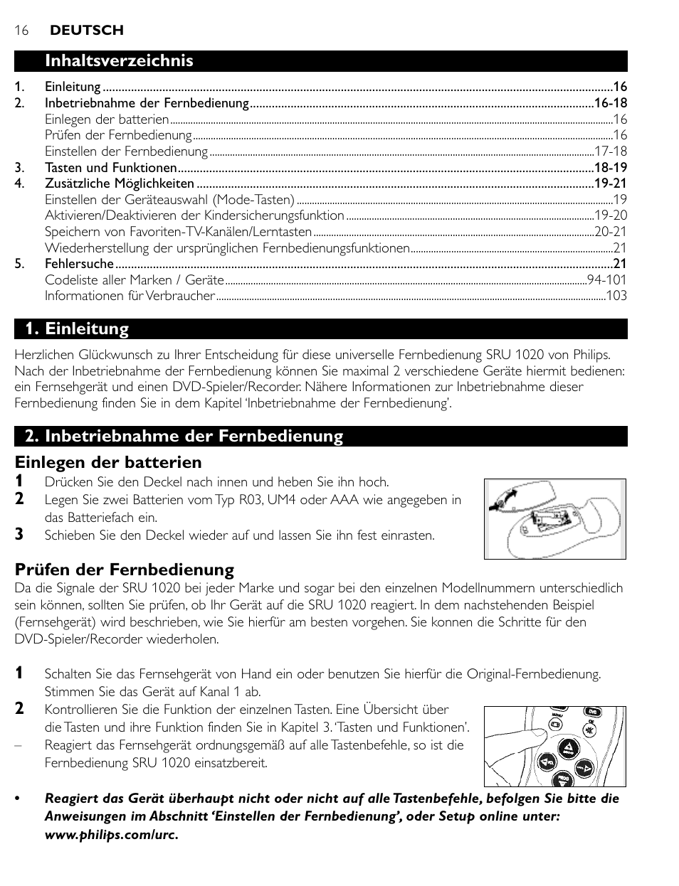 Philips SRU1020 User Manual | Page 15 / 107