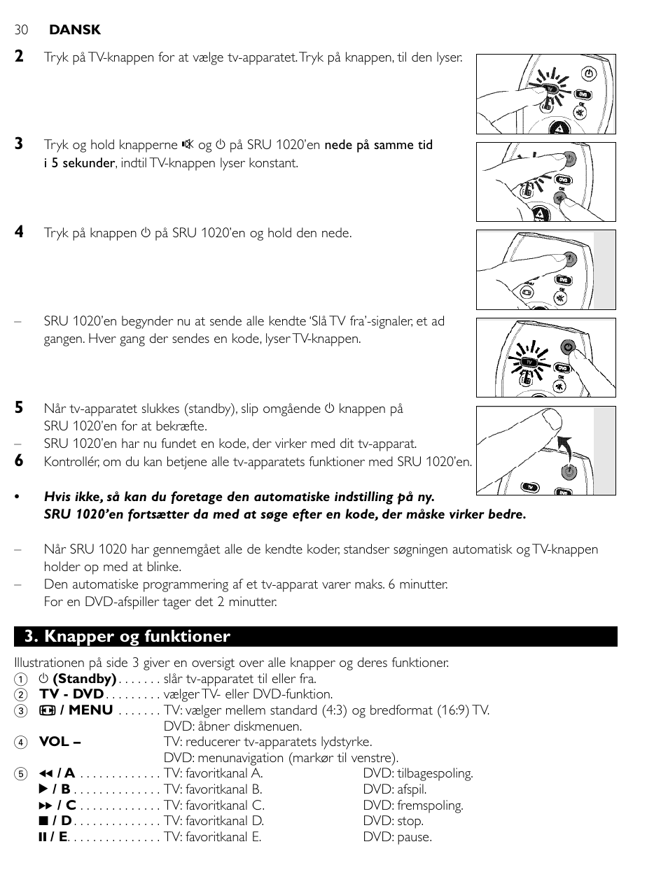 Knapper og funktioner | Philips SRU1020 User Manual | Page 29 / 107