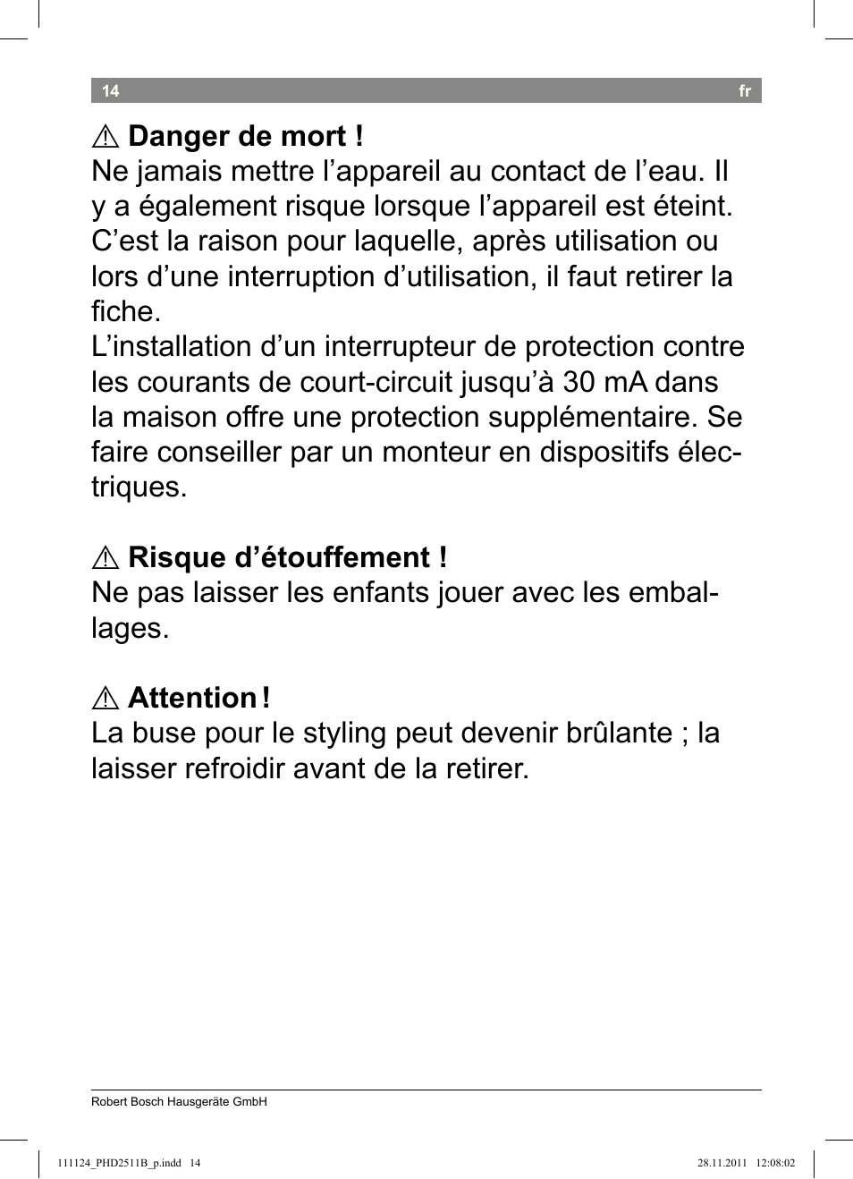 Bosch PHD2511 Haartrockner StarShine DryStyle User Manual | Page 16 / 100