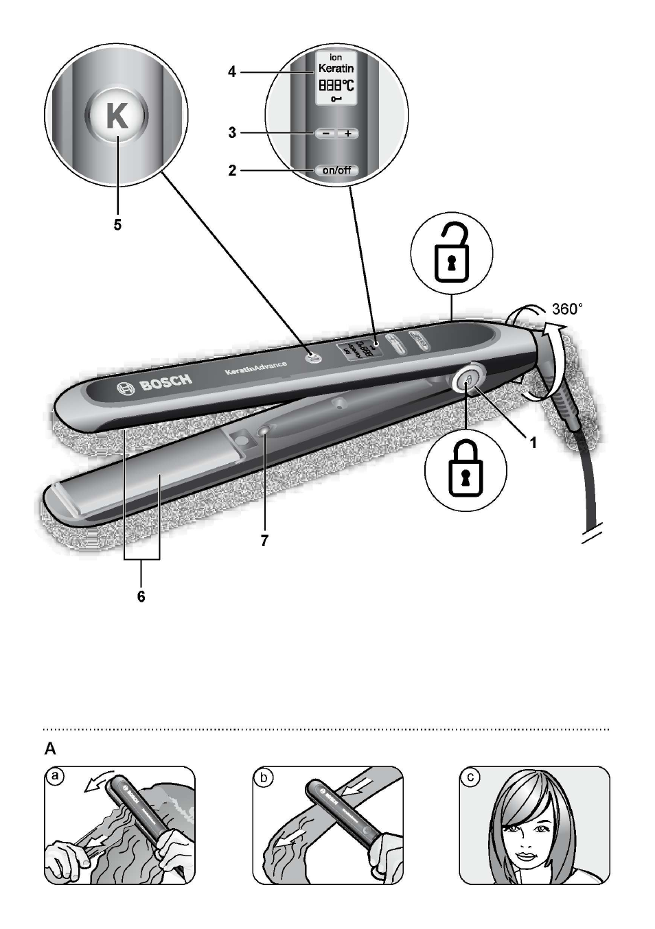 Bosch PHS5987S Keratin Advance Haarglätter SYOSS Glanzversiegelungs-Fluid User Manual | Page 3 / 132