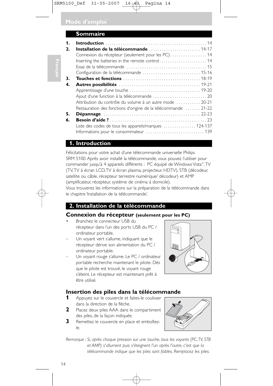 Philips SRM5100 User Manual | Page 14 / 144